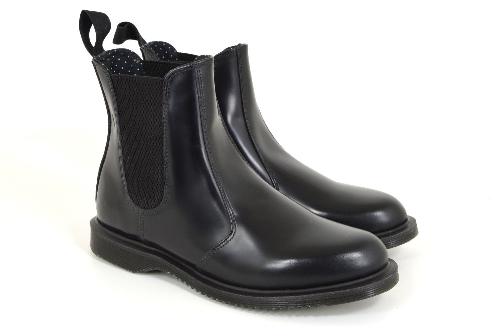Dr. Martens Flora Chelsea Boots, Black, Black, Chelsea Boots, Leather, NEW