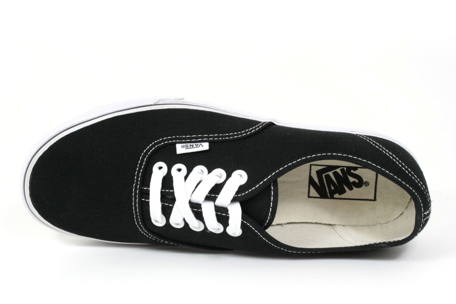 Vans Authentic Skate Shoes, Black/White, Canvas, Trainers, Unisex, New