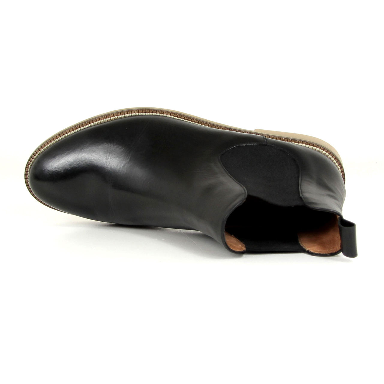 SESSUN Jim Lane Chelsea Boots, Black, Black, Boots, Leather, 61001012, NEW