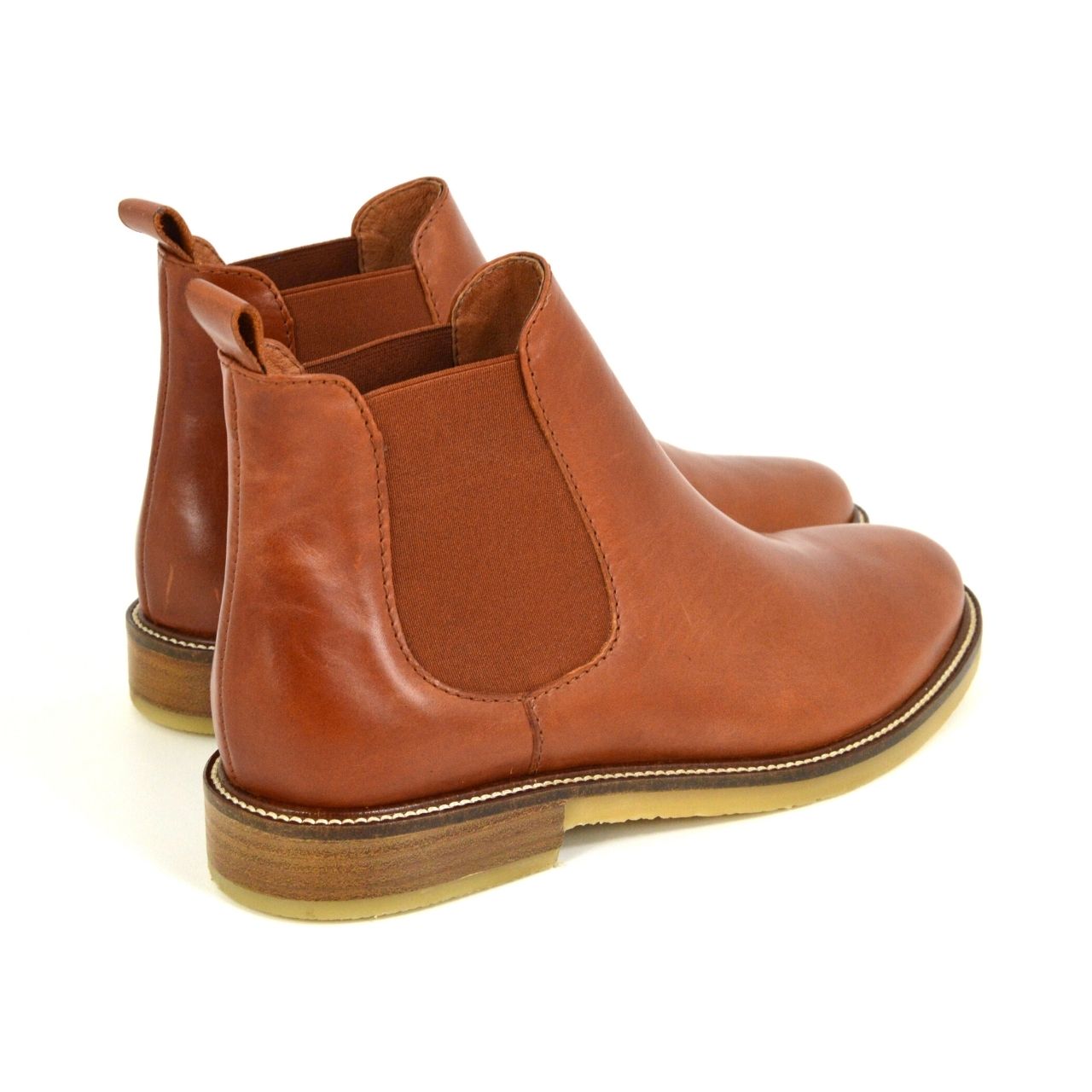 SESSUN Jim Lane Chelsea Boots, Terra, Fox, Brown, Boots, Leather, NEW