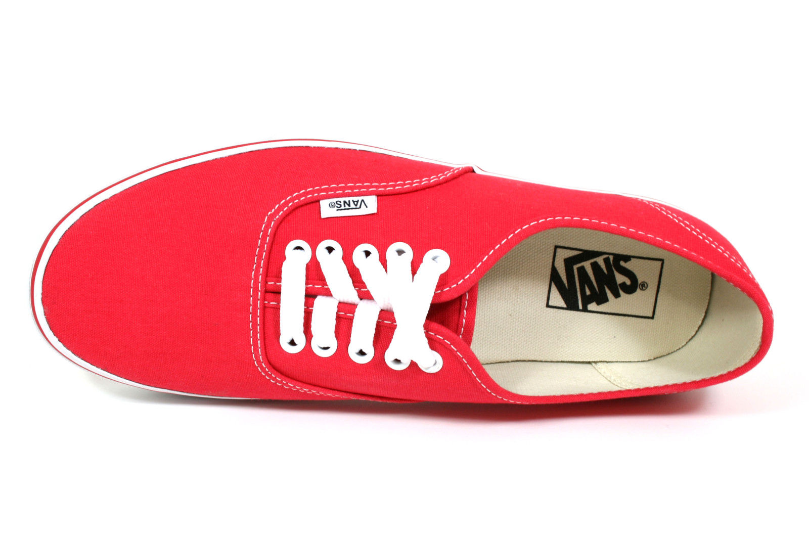 Vans Authentic Skate Shoes, Red, Red, Canvas, Trainers, NEW