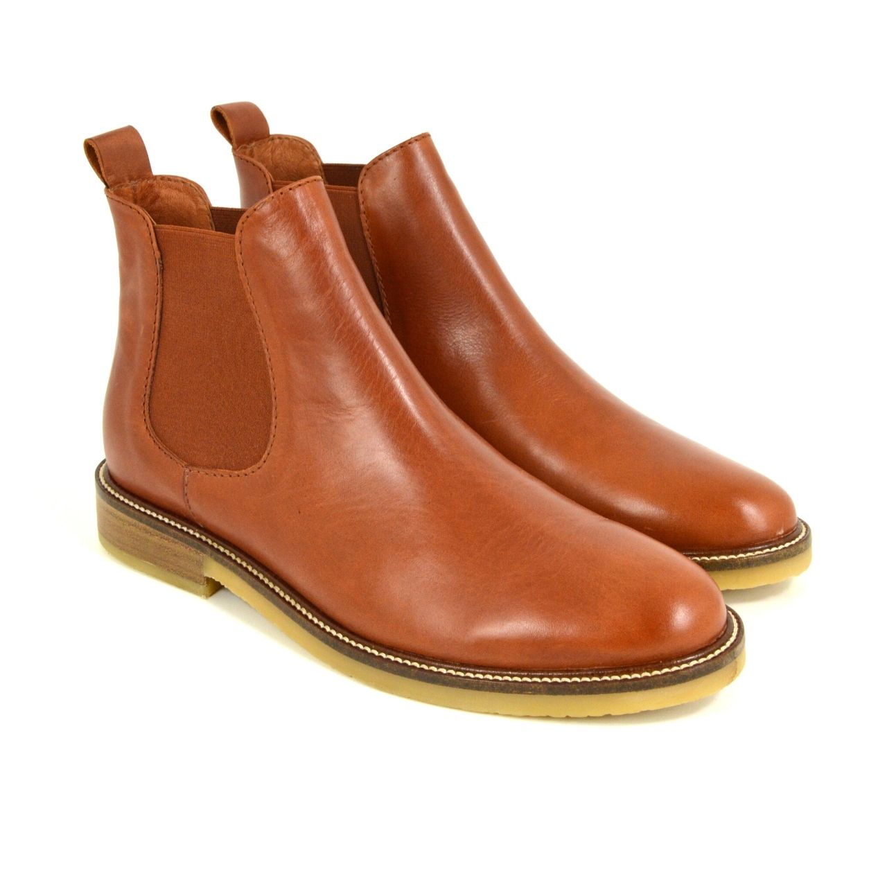 SESSUN Jim Lane Chelsea Boots, Terra, Fox, Brown, Boots, Leather, NEW
