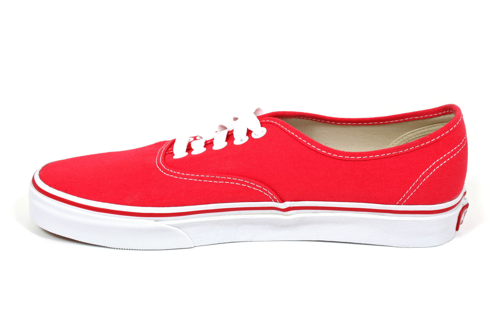 Vans Authentic Skate Shoes, Red, Red, Canvas, Trainers, NEW