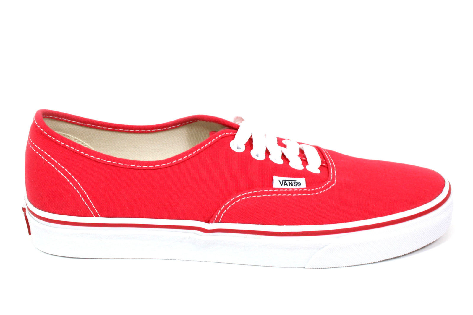 Vans Authentic Skate Shoes, Red, Red, Canvas, Trainers, NEW